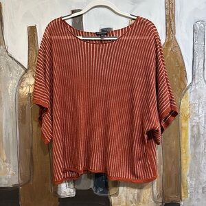 Eileen Fisher XL Rust Striped Blouse